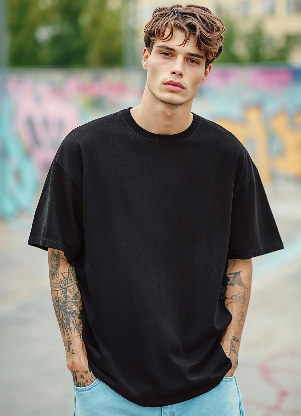 Black Oversized T-Shirt | F1 Graphic Back Tee
