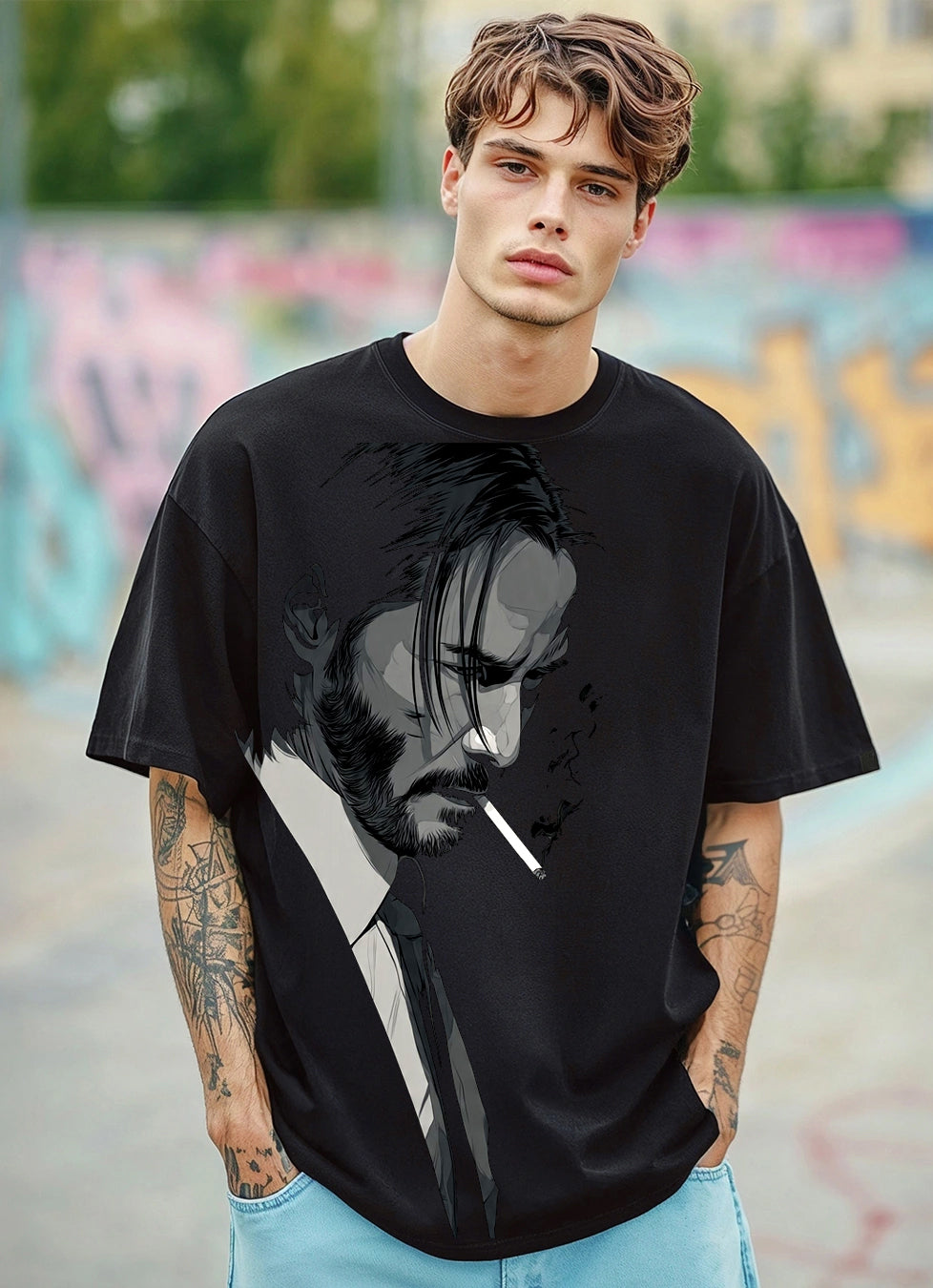 Black Oversized T-Shirt | John Wick