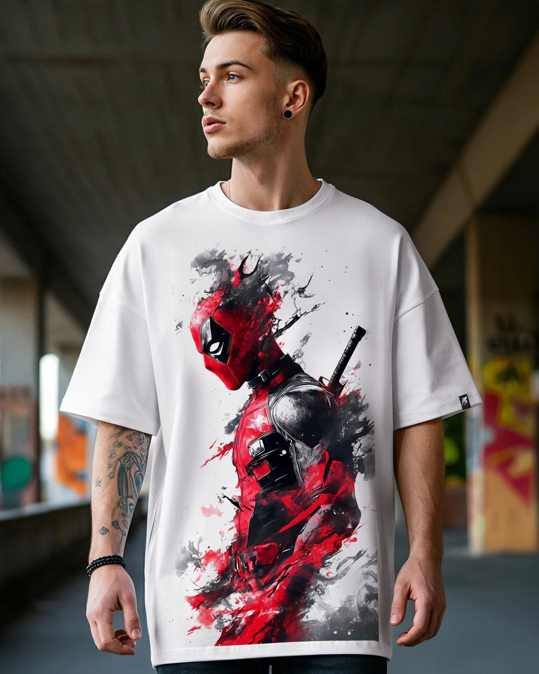 White Oversized T-Shirt | Classy Deadpool